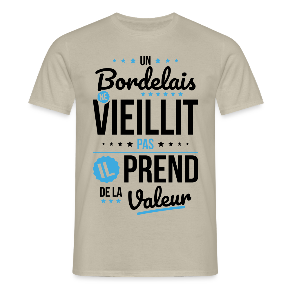 T-shirt Homme - Un Bordelais ne vieillit pas - beige sable