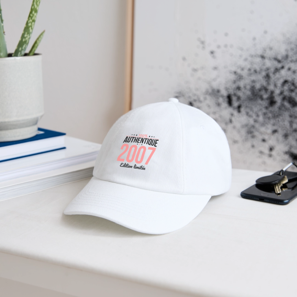 Casquette classique - Anniversaire 18 Ans - 100% Authentique 2007 - blanc/blanc