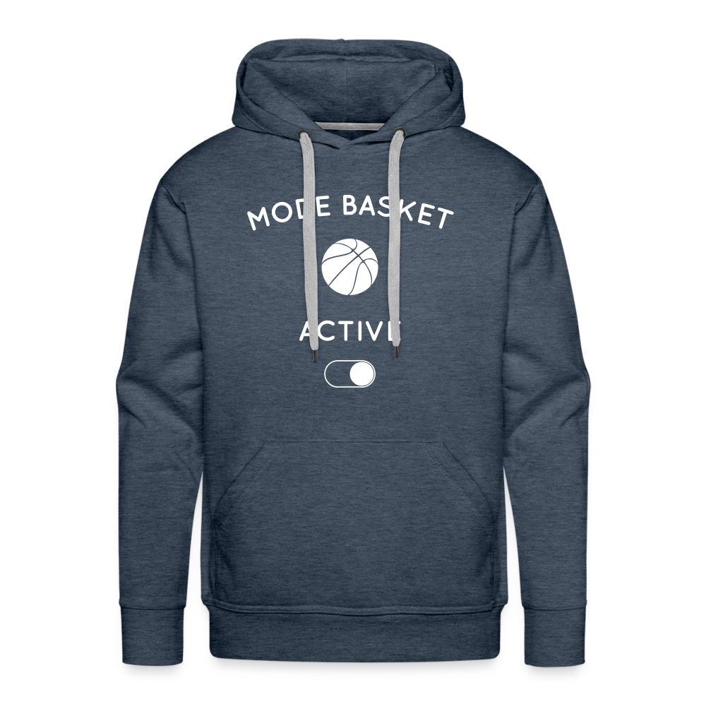 Sweat à capuche Premium Homme - Mode basket activé - bleu jeans