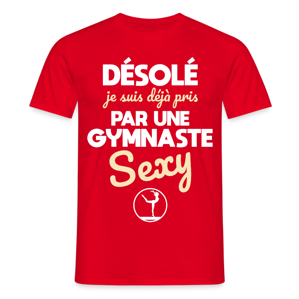 T-shirt Homme - Je suis pris par une gymnaste sexy - rouge