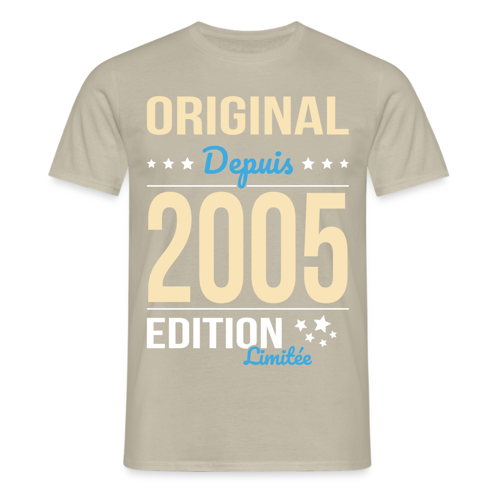 T-shirt Homme - Anniversaire 20 Ans - Original depuis 2005 - beige sable