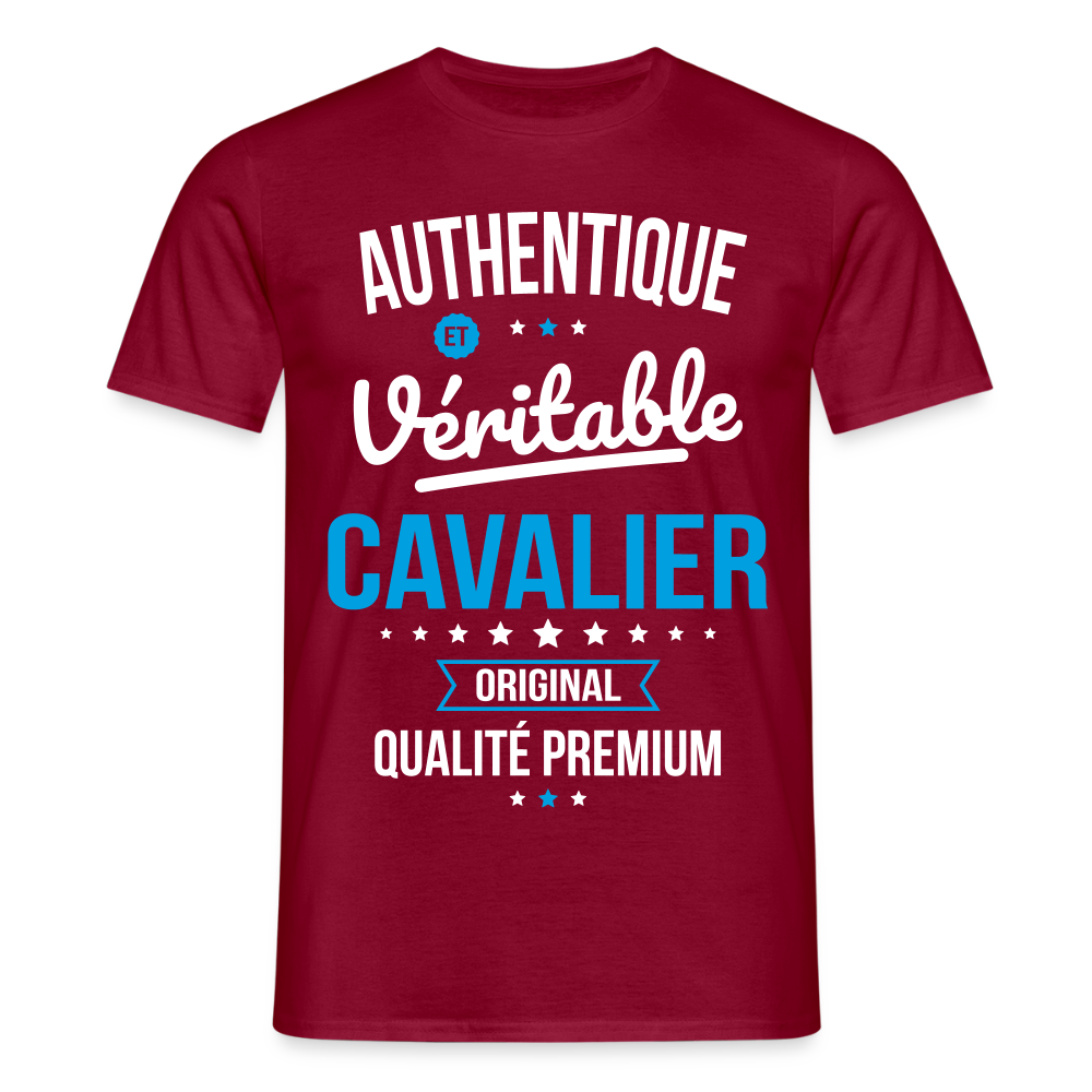 T-shirt Homme - Authentique et véritable Cavalier - rouge brique