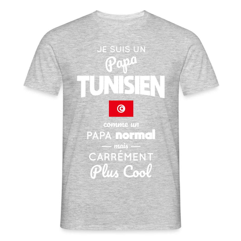 T-shirt Homme - Papa Tunisien Plus Cool - gris chiné