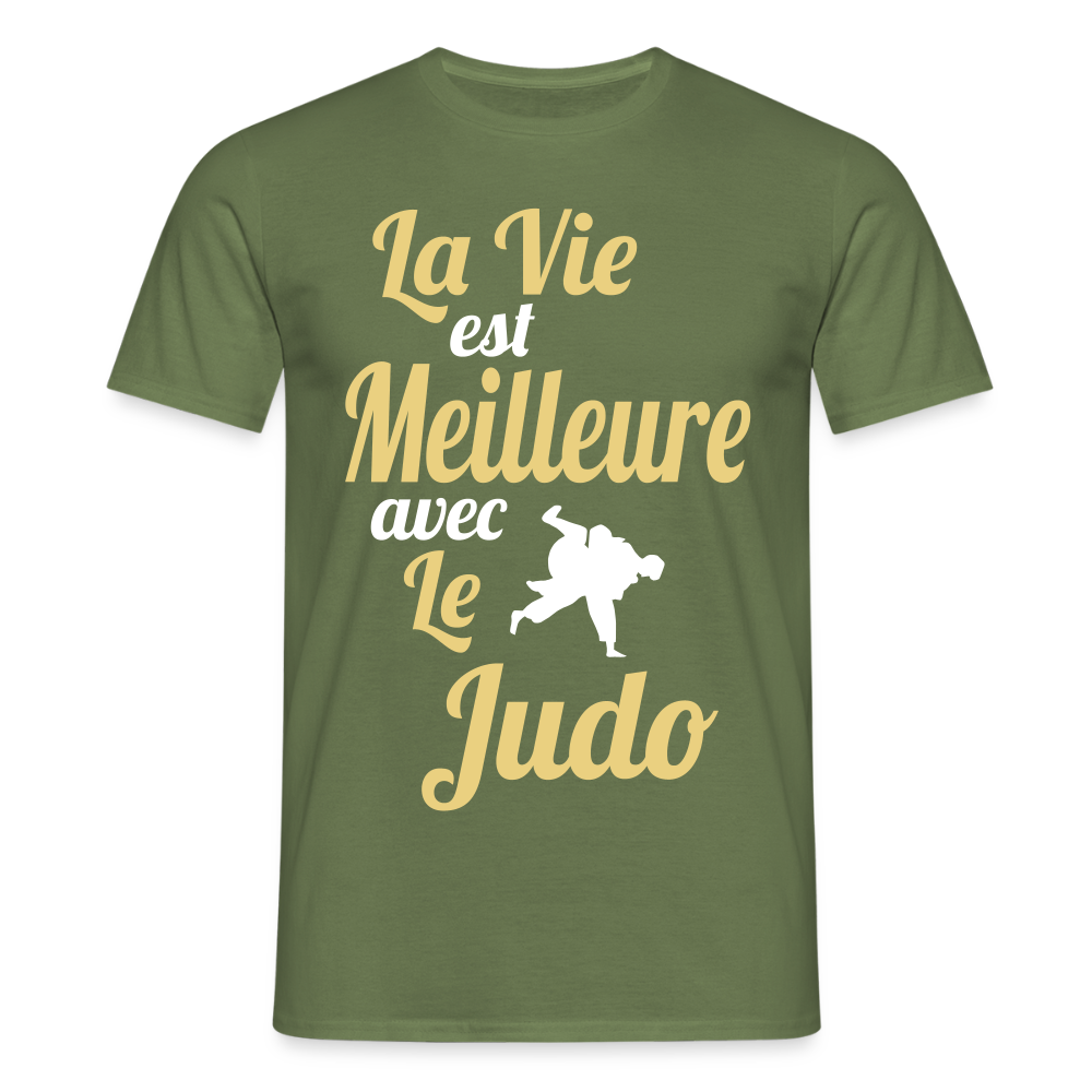 T-shirt Homme - La vie est meilleure avec le Judo - vert militaire