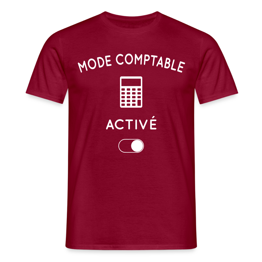 T-shirt Homme - Mode comptable activé - rouge brique