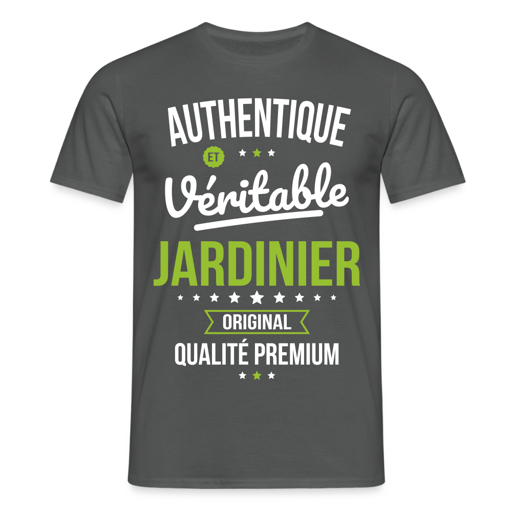 T-shirt Homme - Authentique et véritable Jardinier - charbon