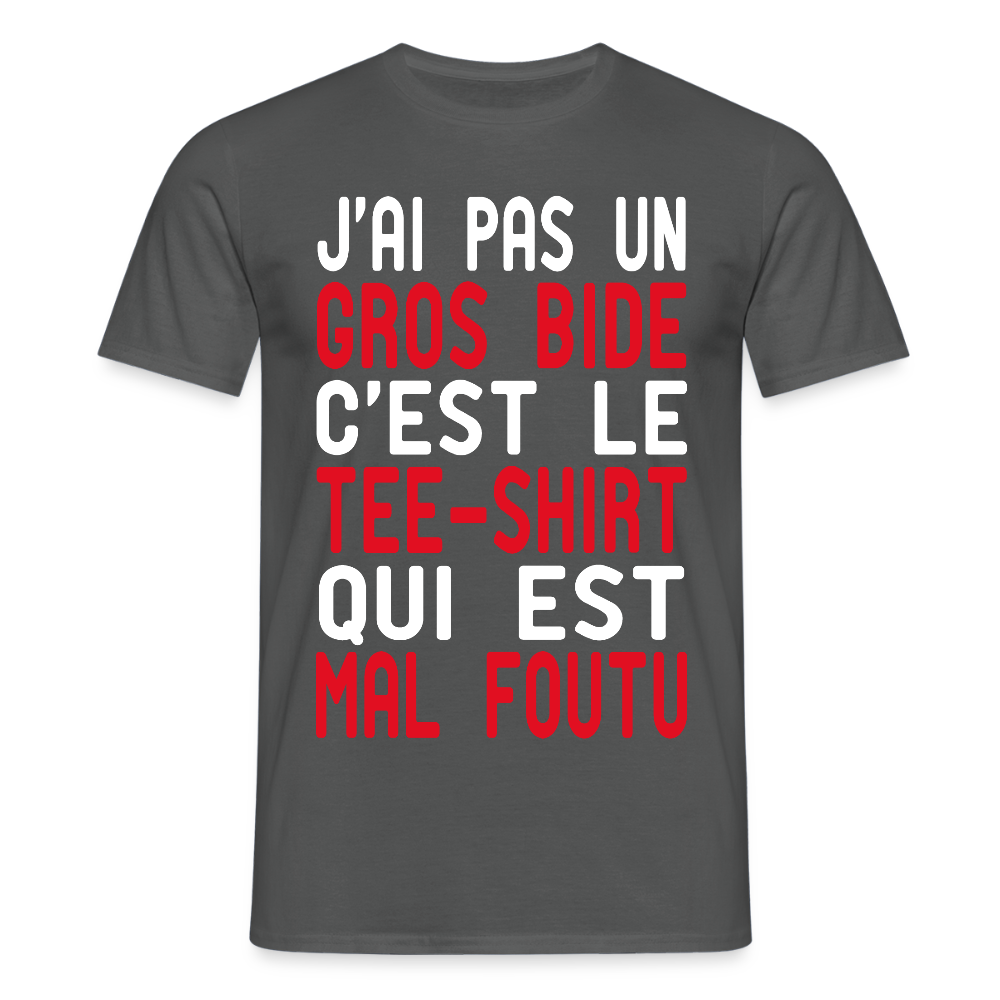 T-shirt Homme - J'ai pas un gros bide - Cadeau Humour - charbon