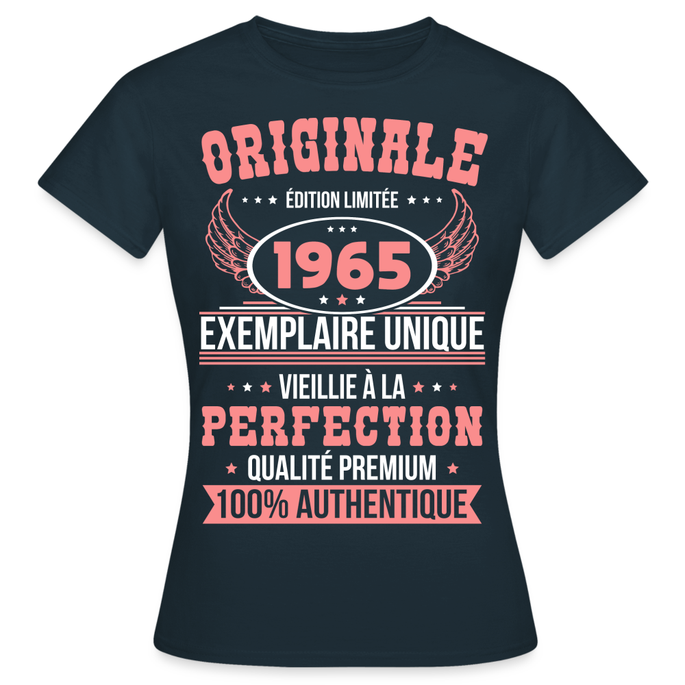 T-shirt Femme - Anniversaire 60 Ans - Originale 1965 - marine