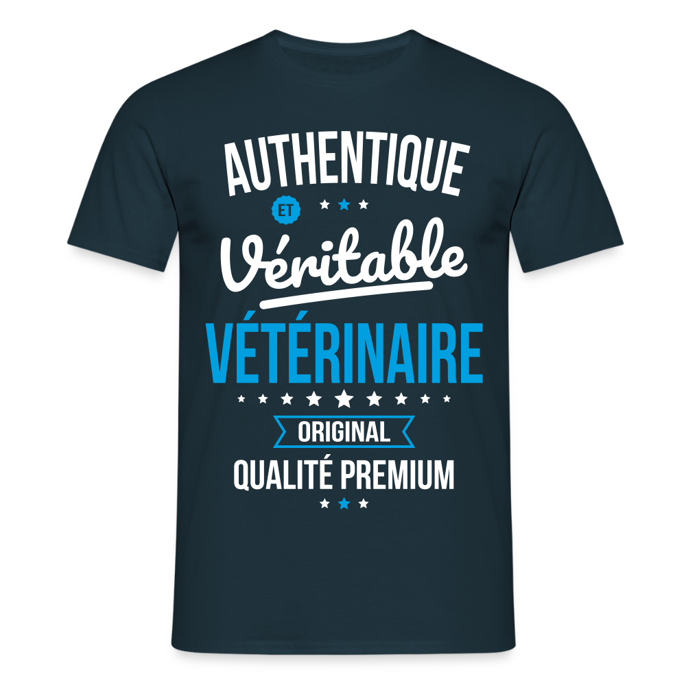T-shirt Homme - Authentique et véritable Vétérinaire - marine