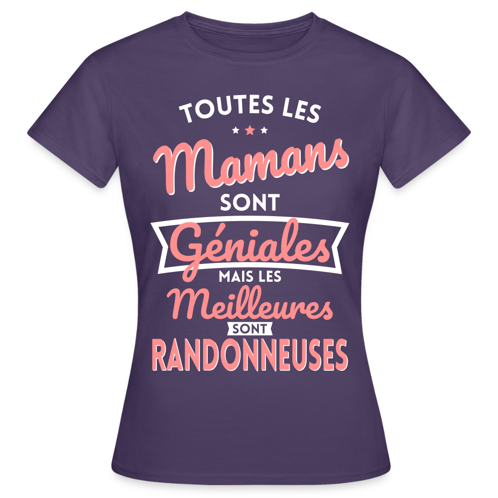 T-shirt Femme - Mamans géniales - Les meilleures sont randonneuses - violet foncé