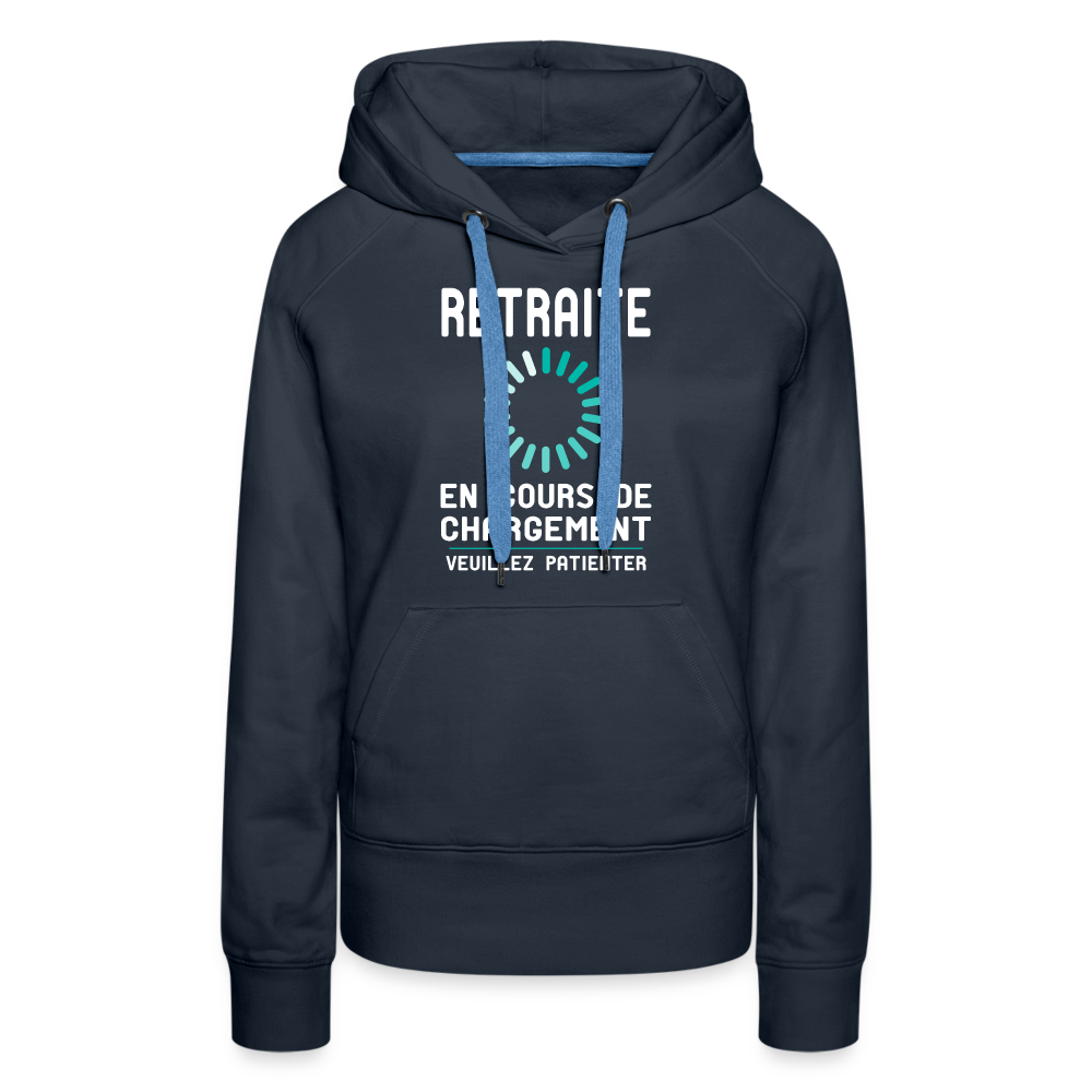 Sweat à capuche Premium Femme - Retraite en cours de chargement - marine