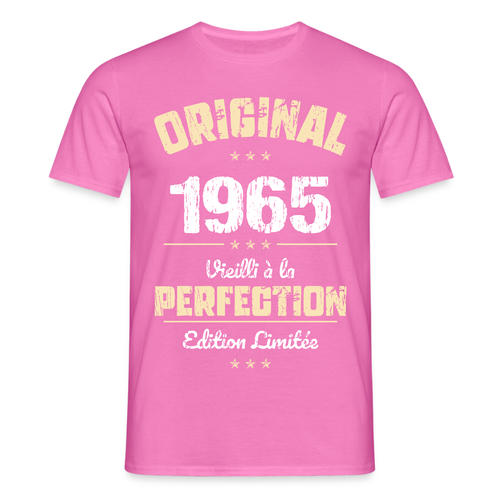 T-shirt Homme - Anniversaire 60 Ans - Original 1965 - rose