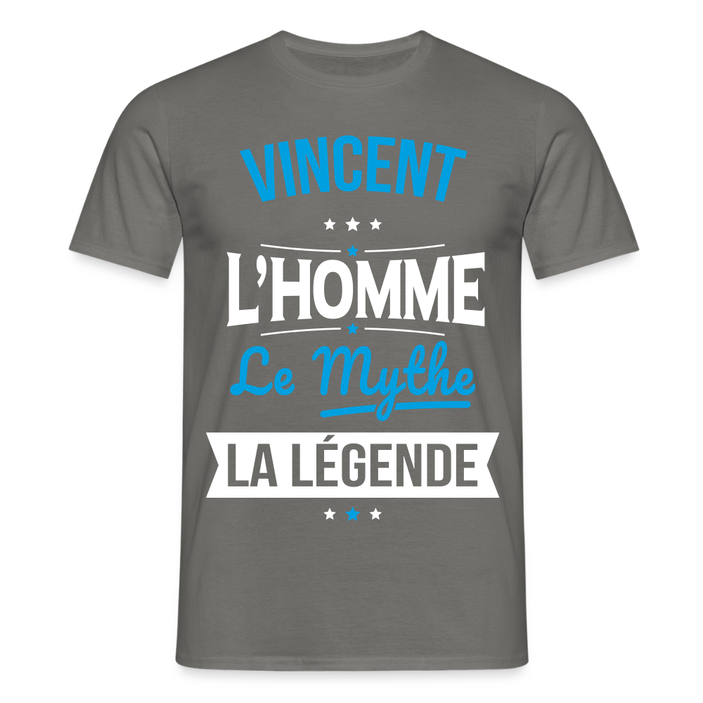 T-shirt Homme - Vincent - l'Homme - le Mythe - la Légende - gris graphite