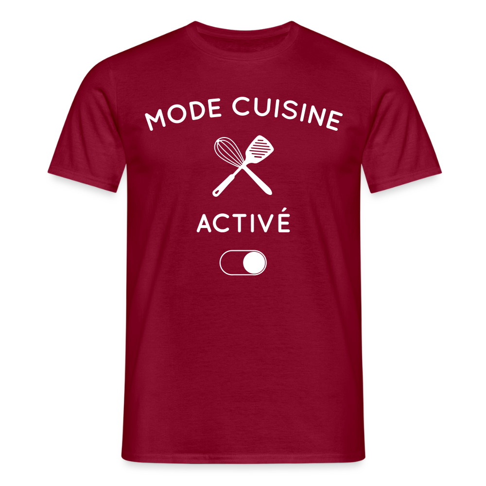 T-shirt Homme - Mode cuisine activé - rouge brique