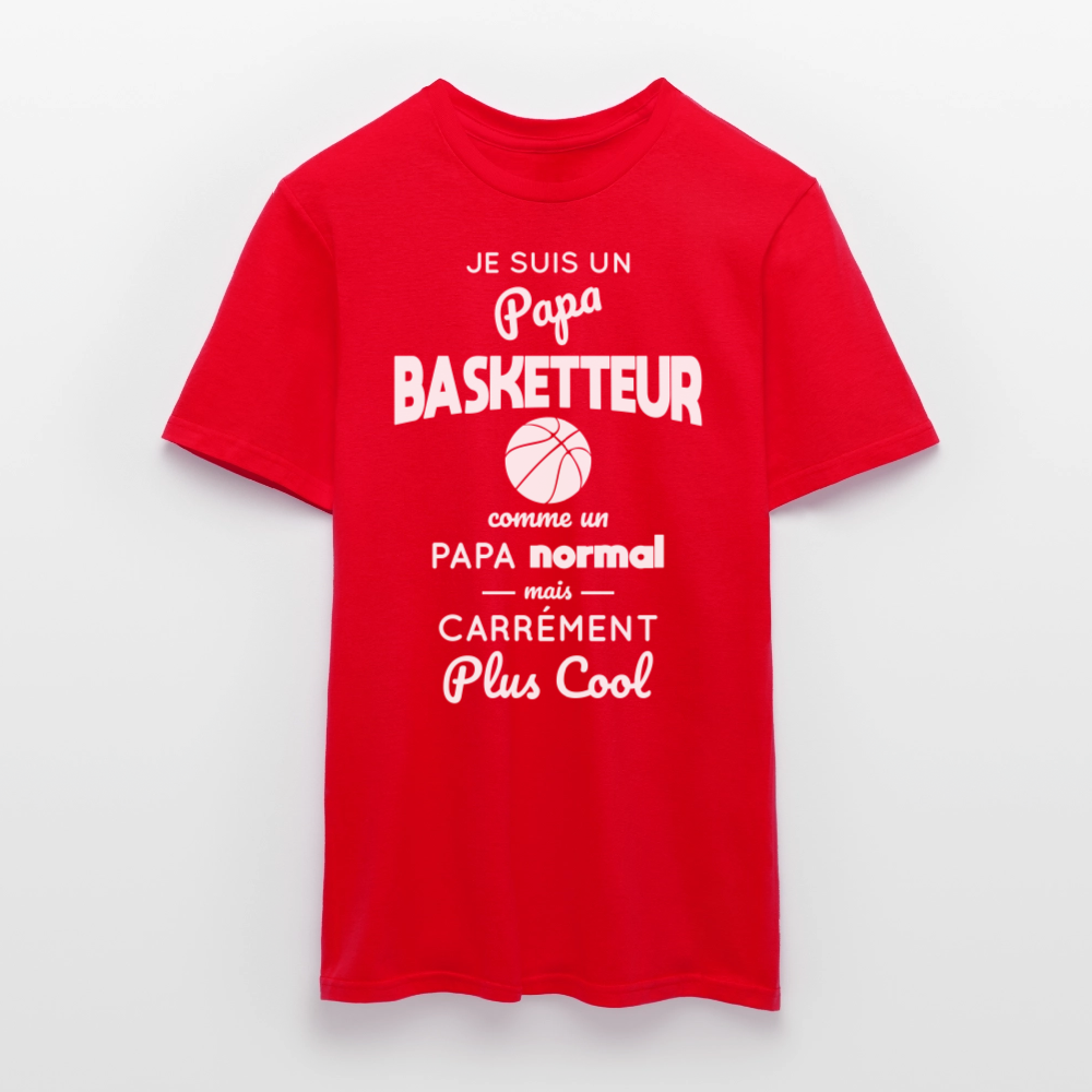 T-shirt Homme - Papa basketteur plus cool - rouge