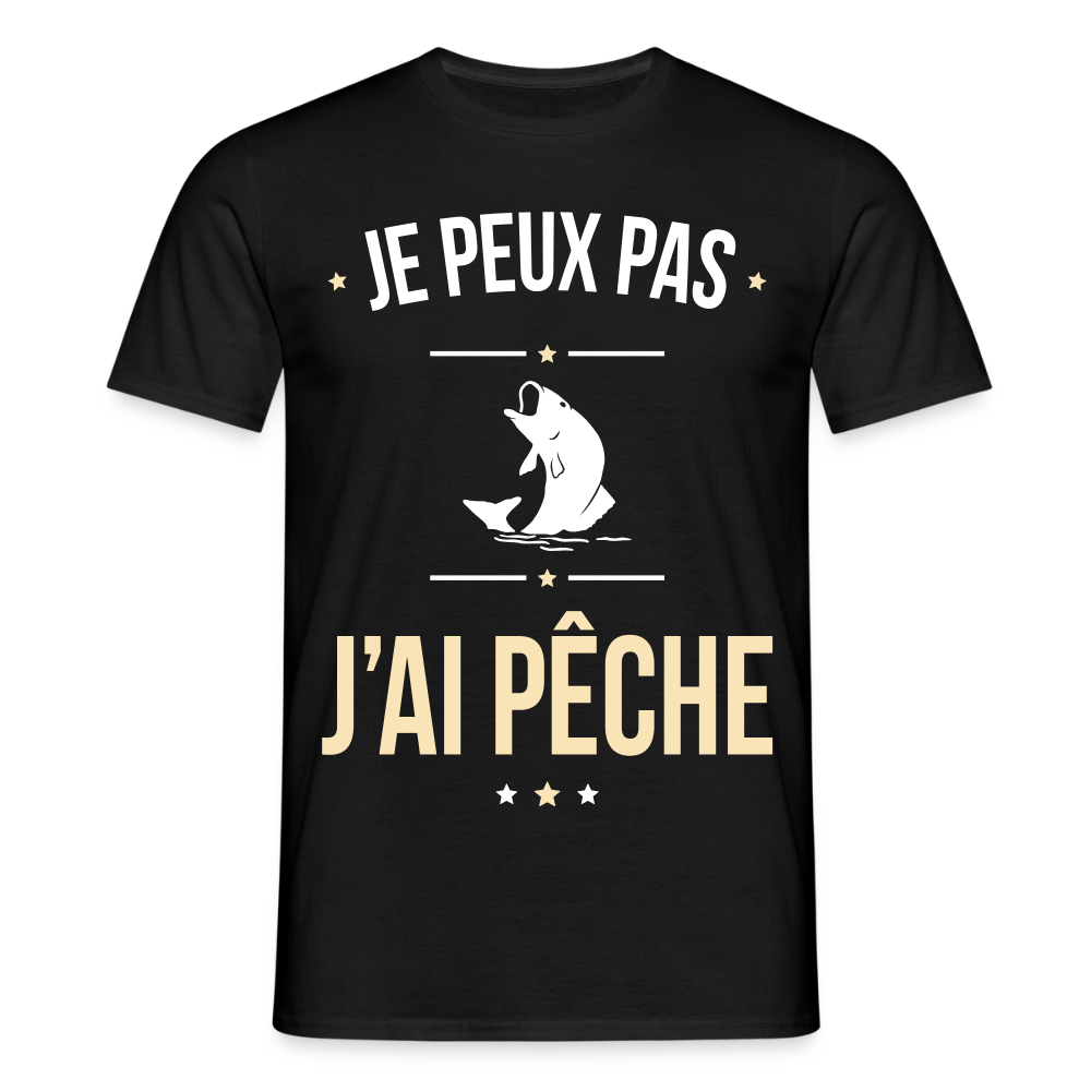 T-shirt Homme - Je peux pas j'ai Pêche - noir
