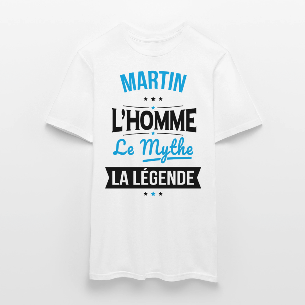 T-shirt Homme - Martin - l'Homme - le Mythe - la Légende - blanc