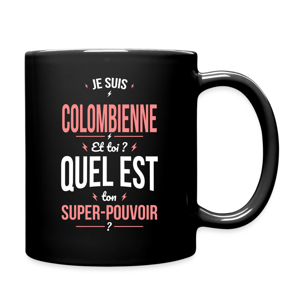Mug uni - Je suis Colombienne - Super-pouvoir - noir