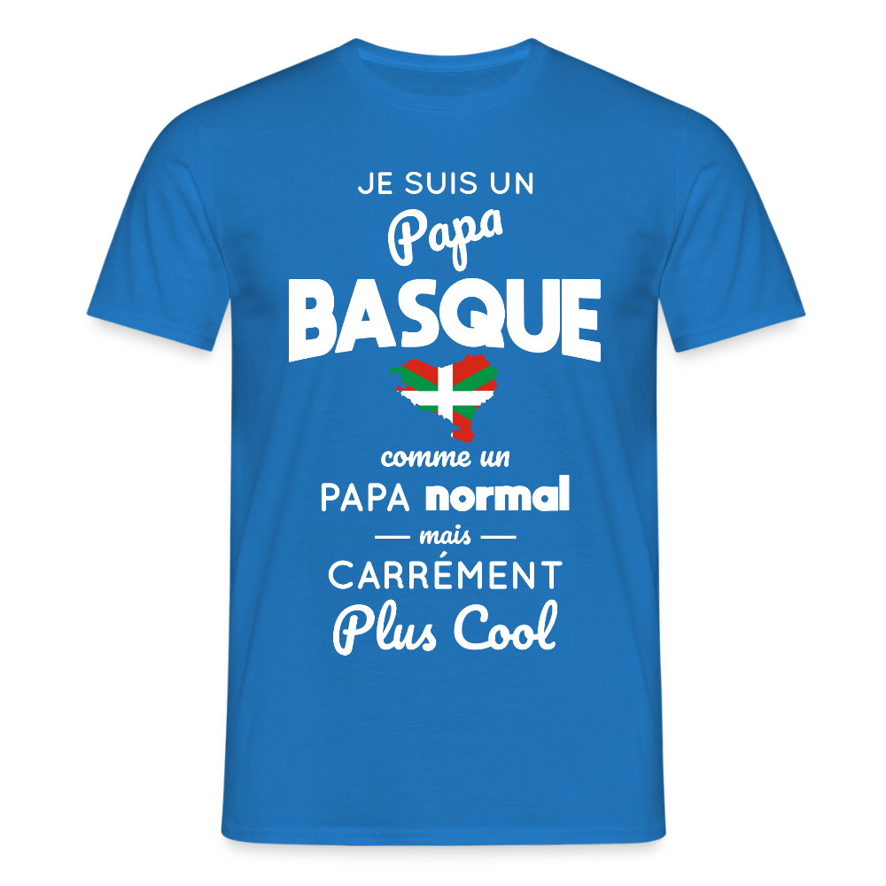 T-shirt Homme - Papa Basque Plus Cool - bleu royal