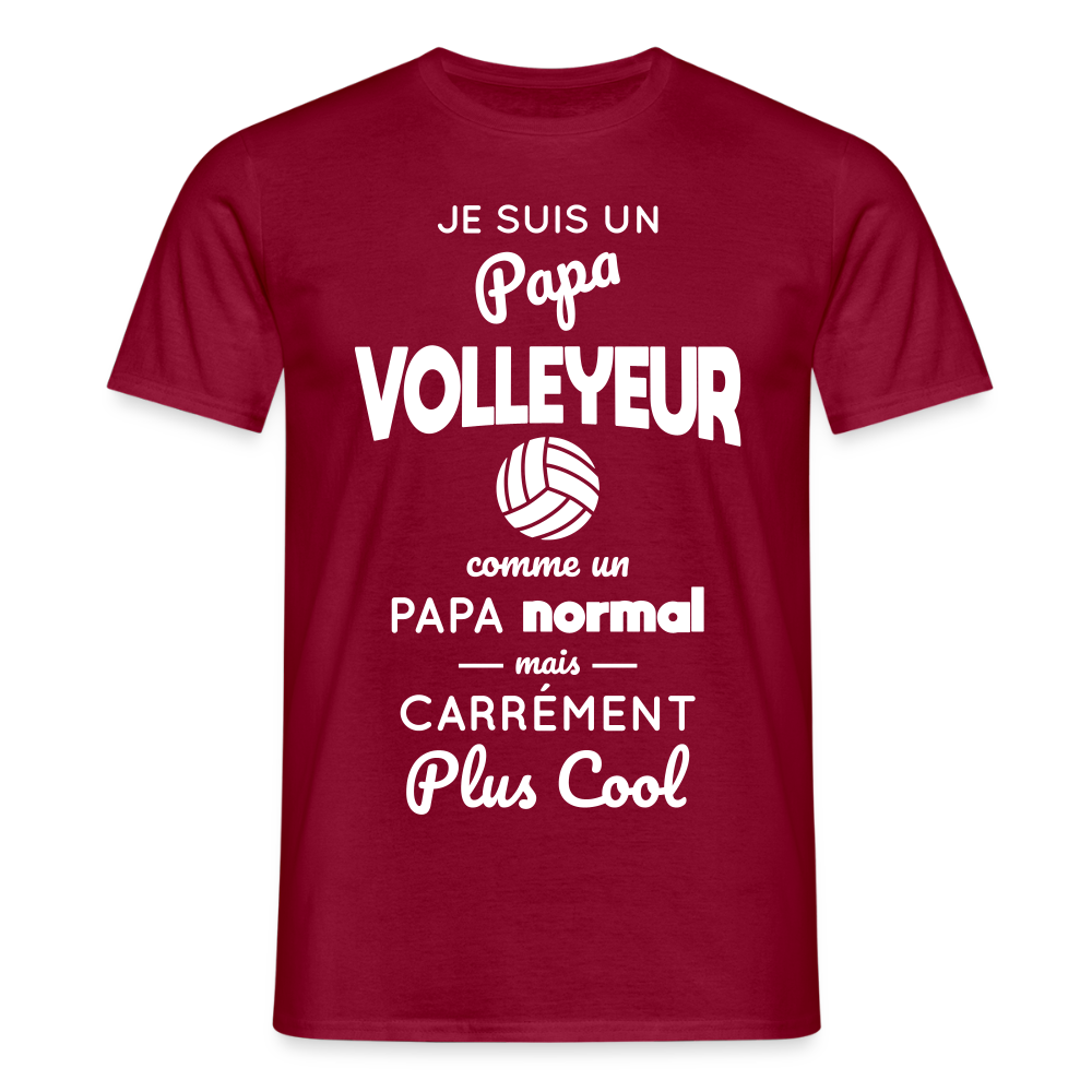 T-shirt Homme - Papa volleyeur plus cool - rouge brique