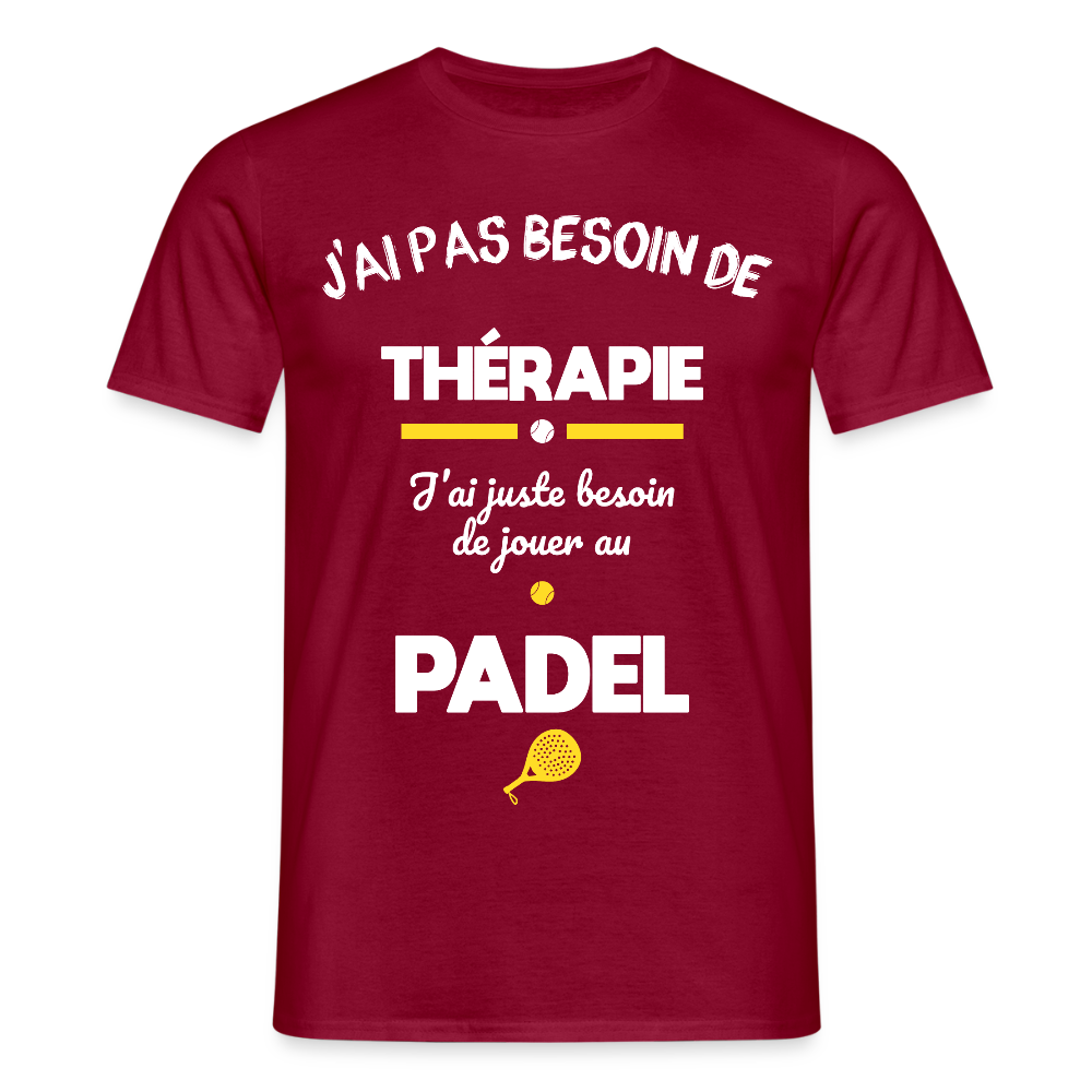 T-shirt Homme - Besoin De Jouer Au Padel - rouge brique