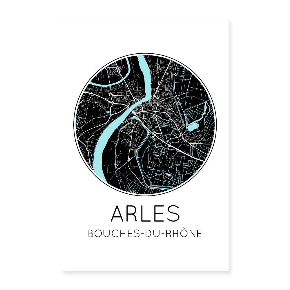 Poster Arles - Plan Arles - 40 x 60 cm - blanc