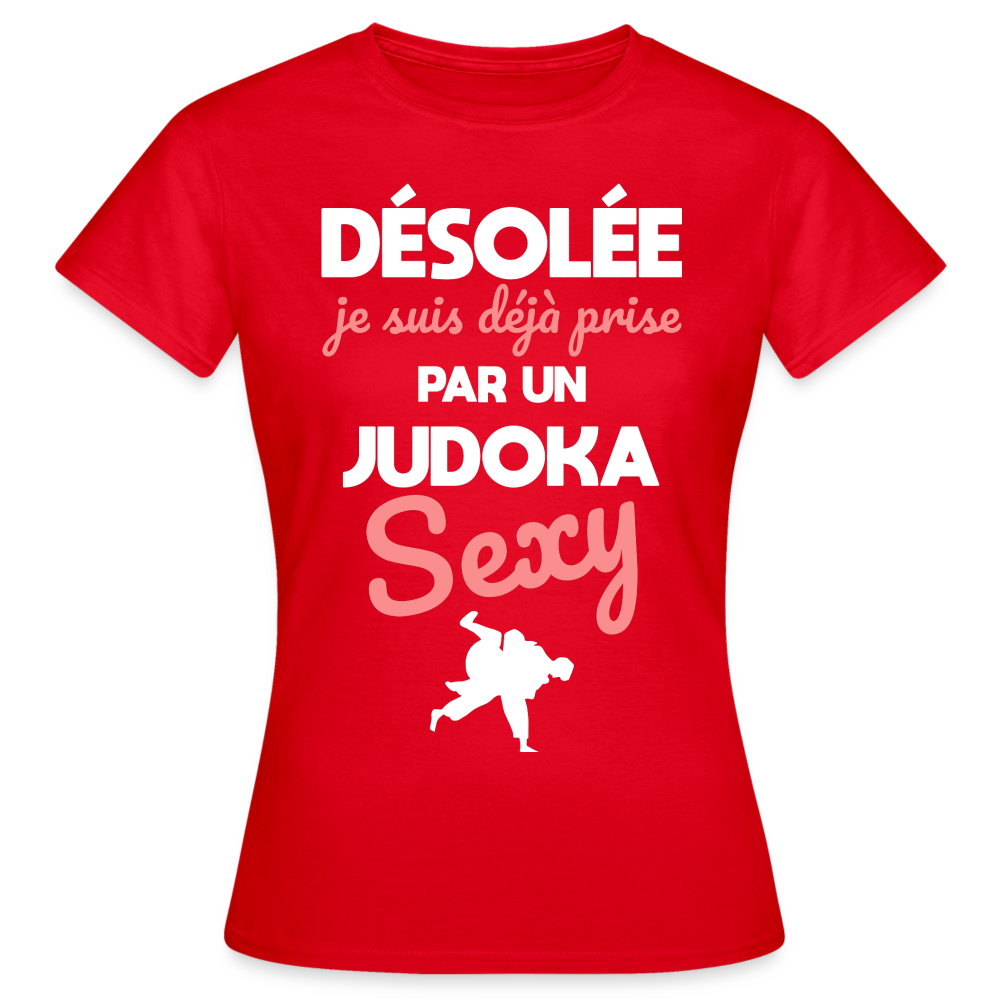 T-shirt Femme - Je suis prise par un judoka sexy - rouge