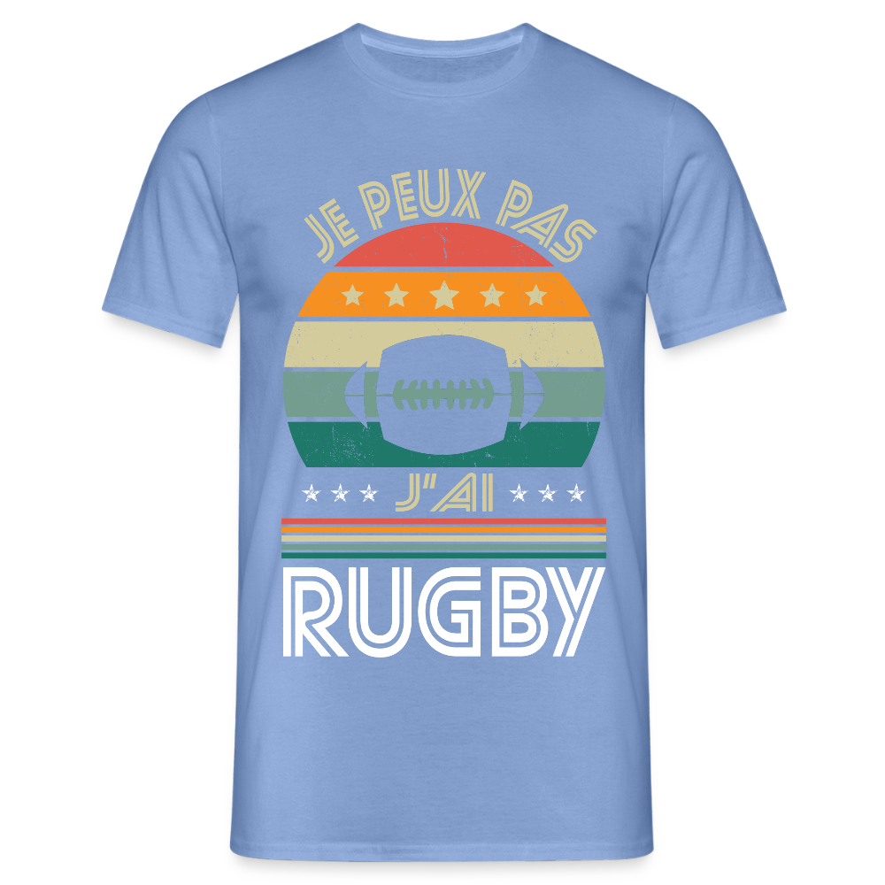 T-shirt Homme - Je peux pas j'ai Rugby - carolina blue