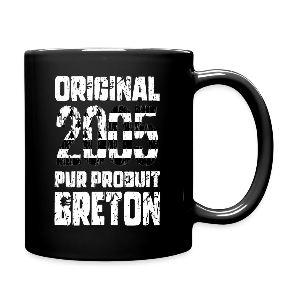 Mug uni - Anniversaire 20 Ans - Original 2005 - Pur produit Breton - noir