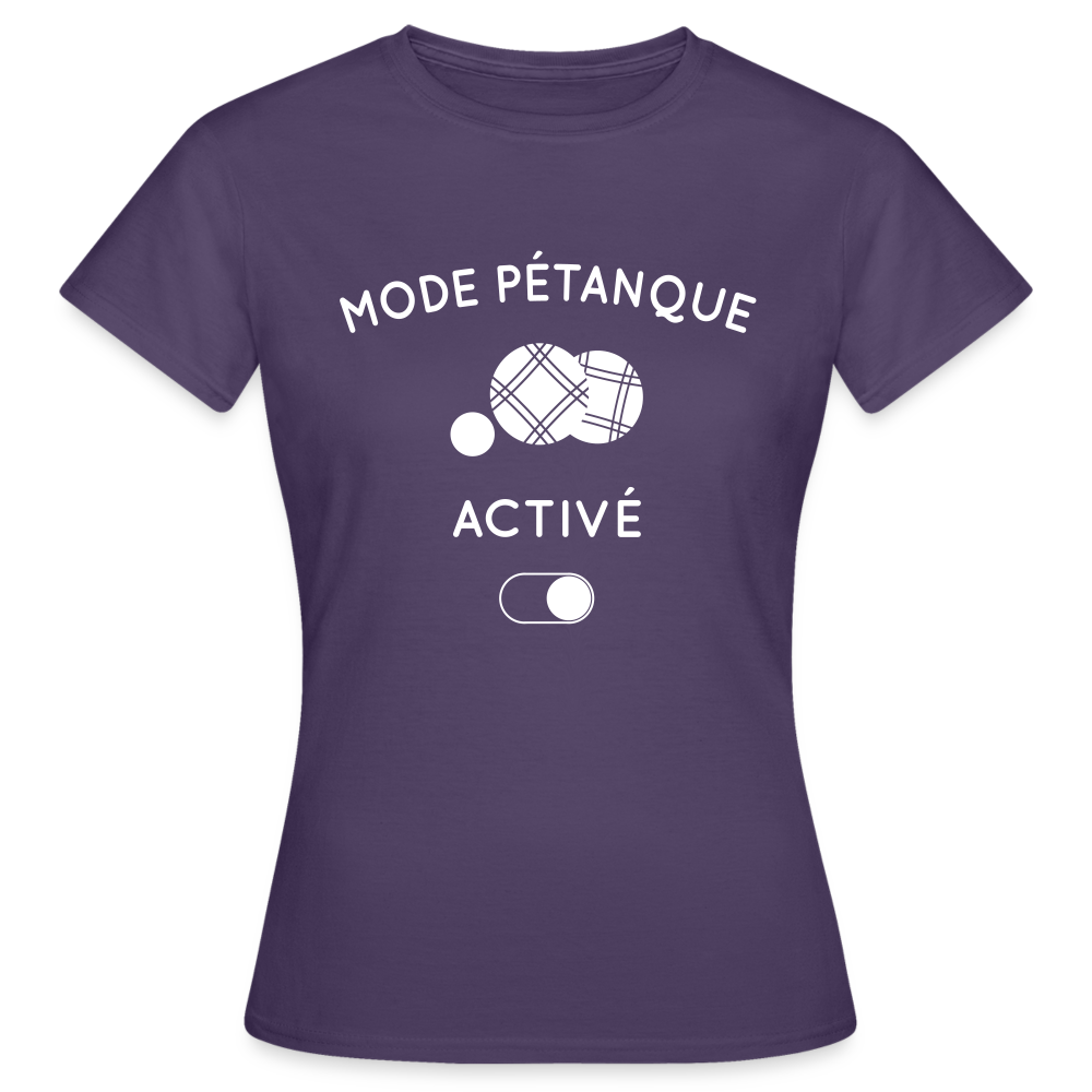 T-shirt Femme - Mode pétanque activé - violet foncé