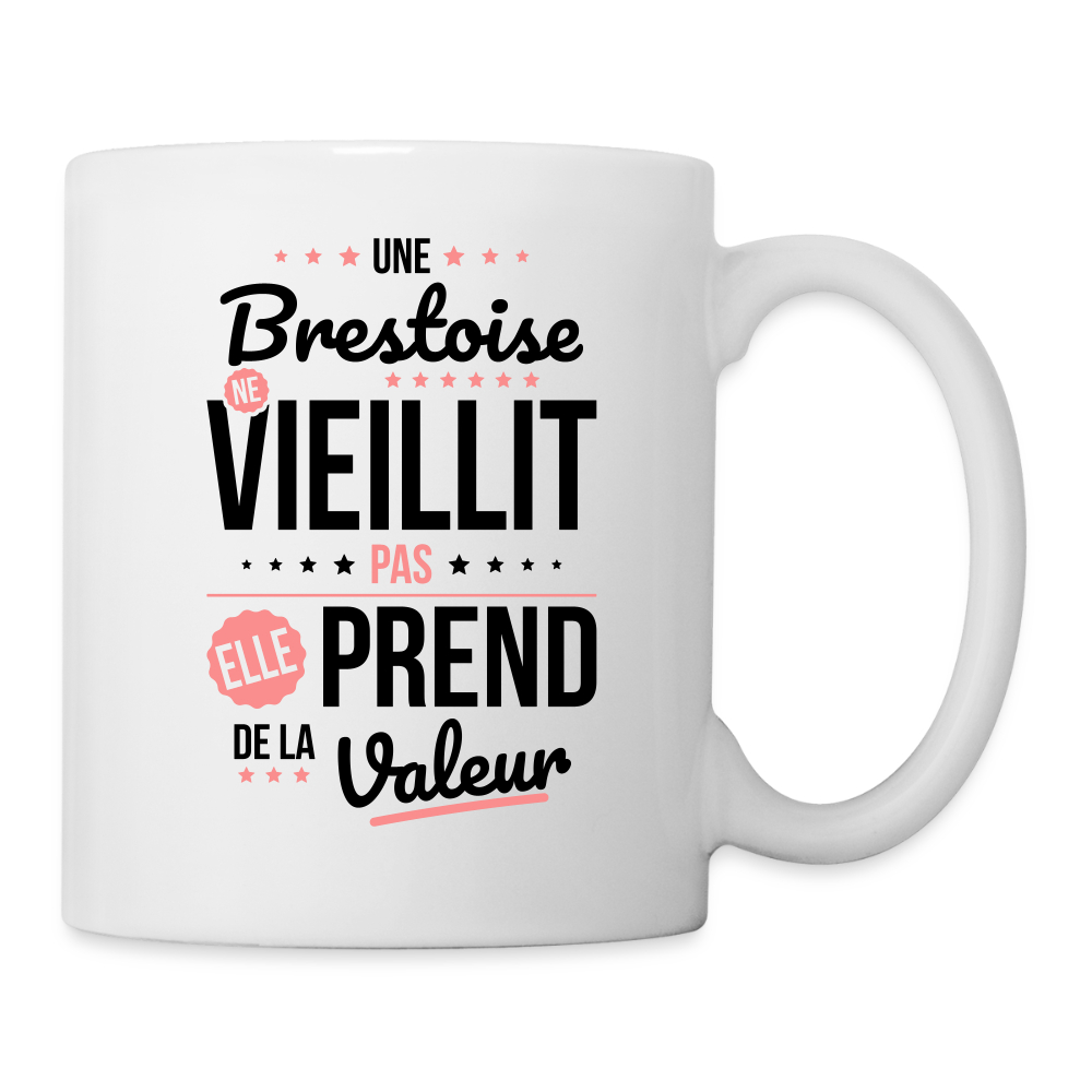 Mug uni - Une Brestoise ne vieillit pas - blanc