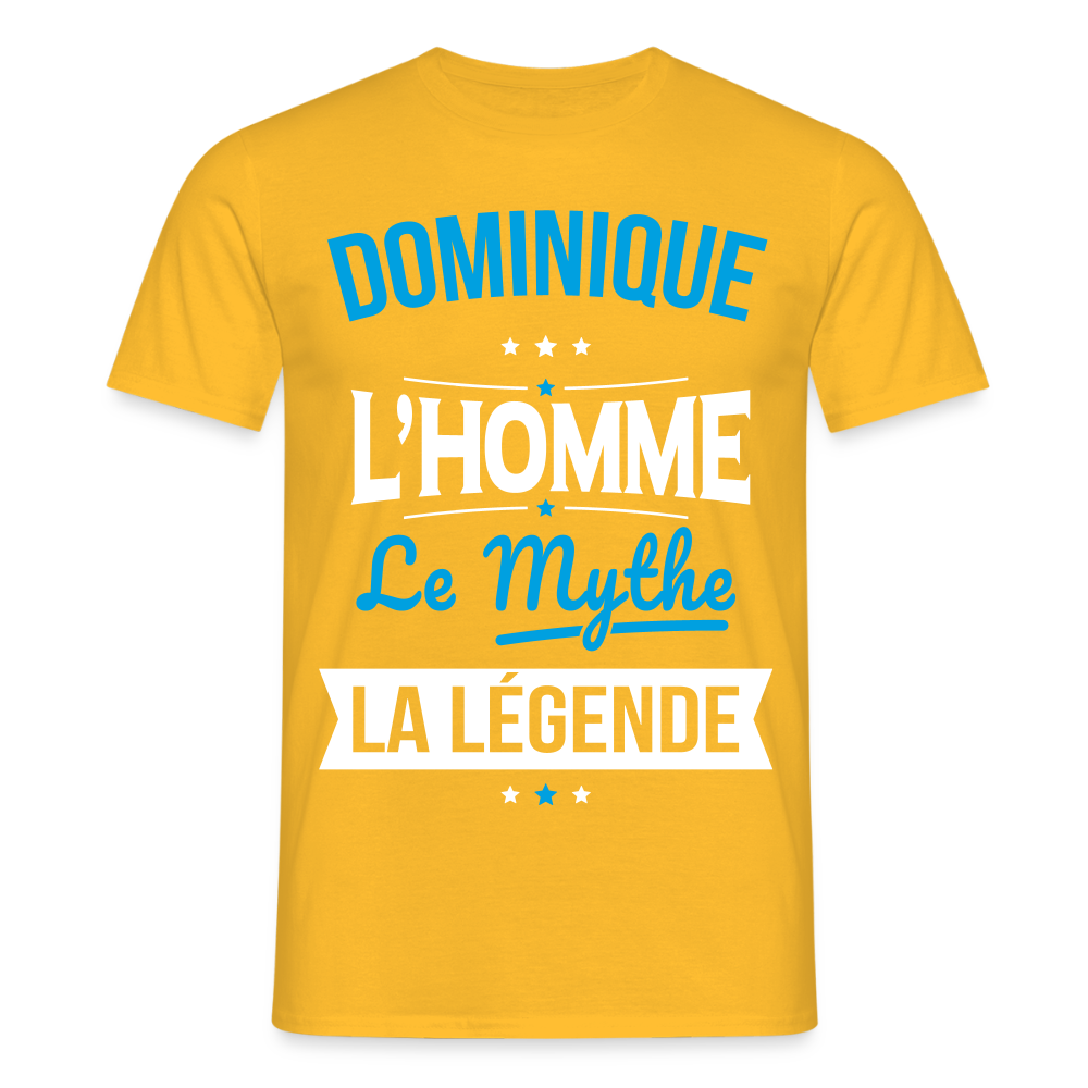 T-shirt Homme - Dominique - l'Homme - le Mythe - la Légende - jaune