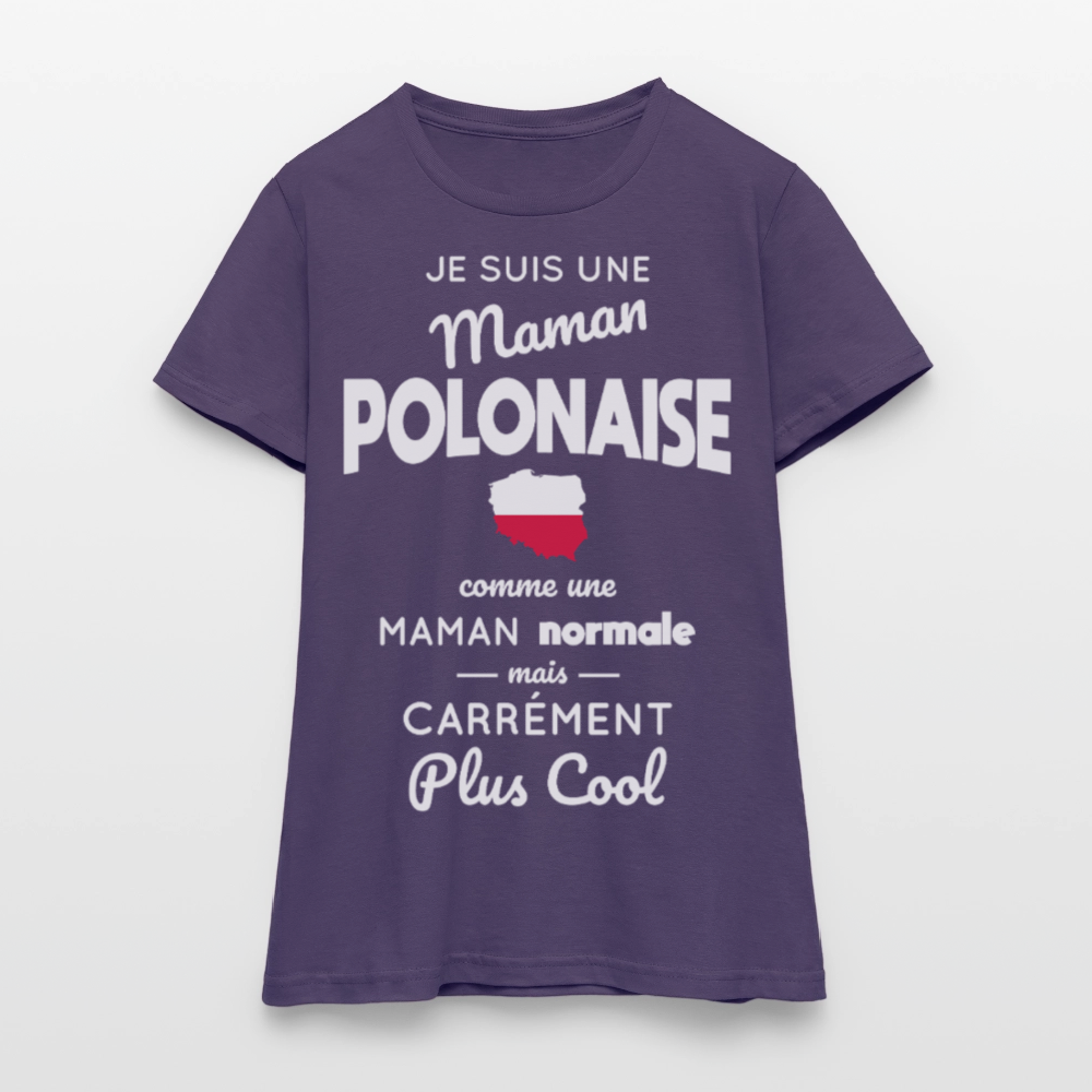 T-shirt Femme - Maman Polonaise plus cool - violet foncé