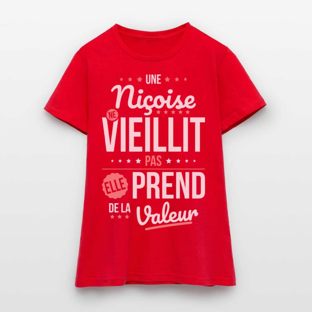 T-shirt Femme - Une Niçoise ne vieillit pas - rouge