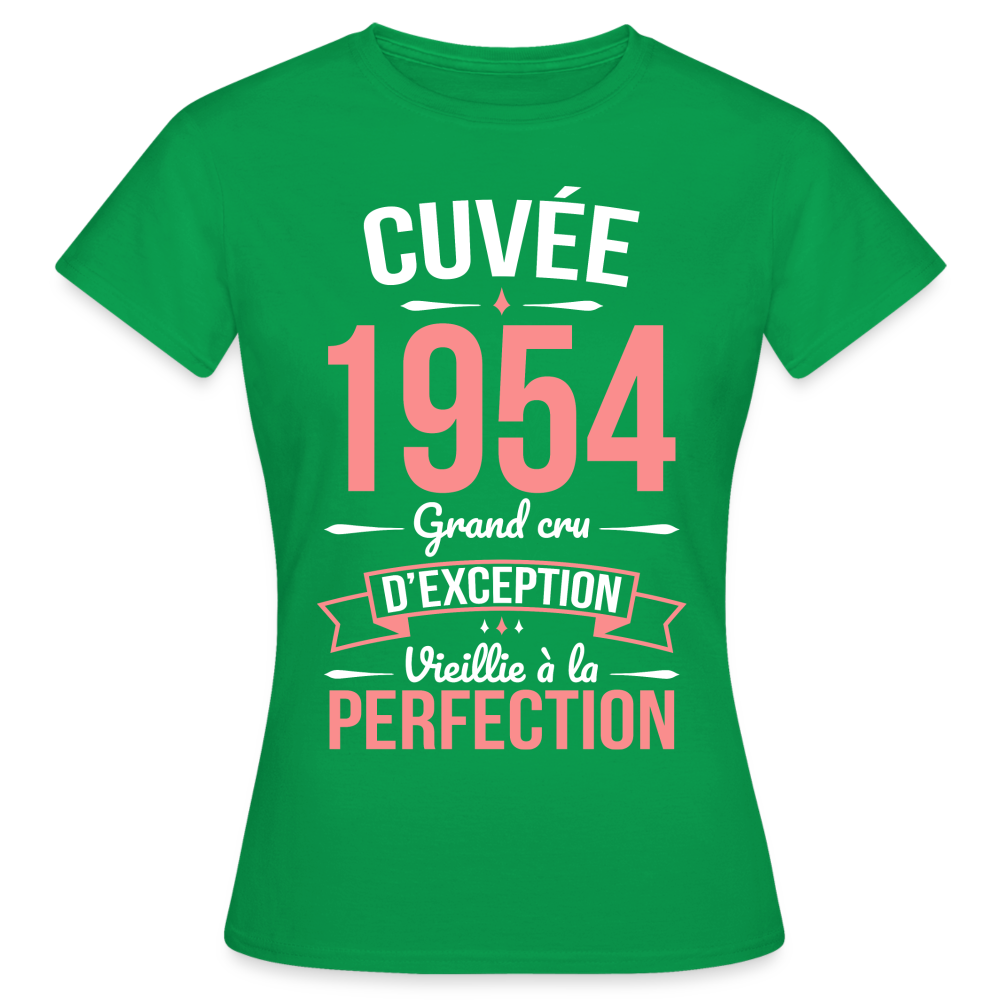 T-shirt Femme - Anniversaire 71 Ans - Cuvée 1954 - vert