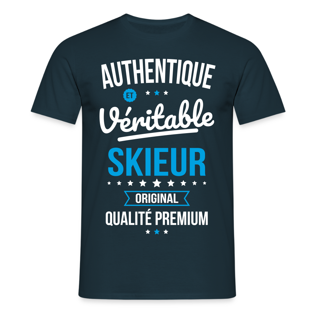 T-shirt Homme - Authentique et véritable Skieur - marine