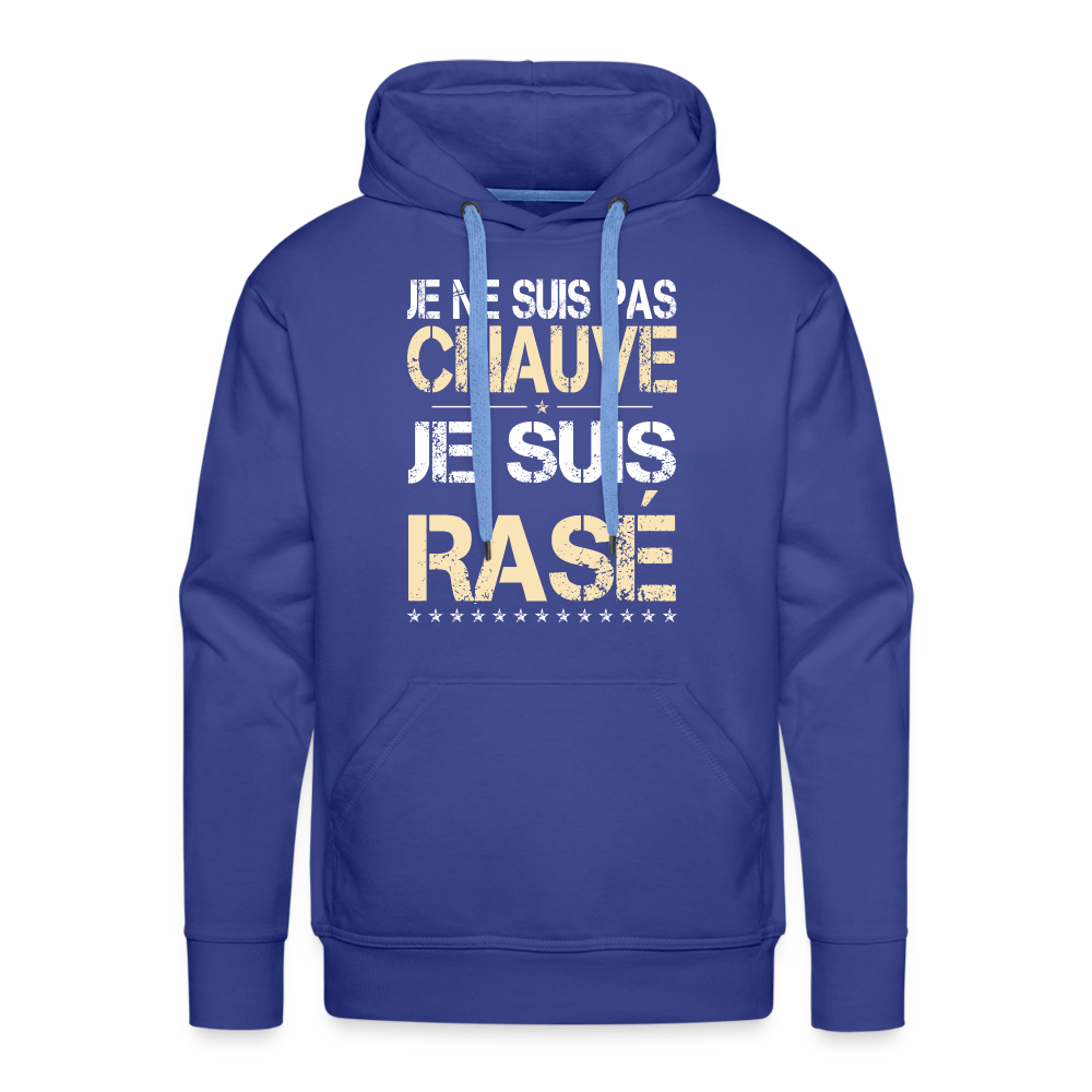 Sweat à capuche Premium Homme - Je ne suis pas chauve - bleu royal