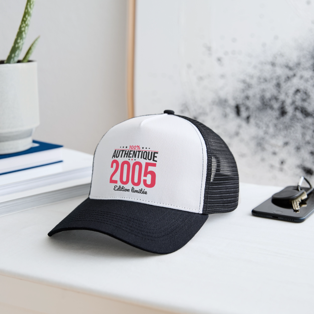 Casquette Trucker - Anniversaire 20 Ans - 100% Authentique 2005 - blanc/noir