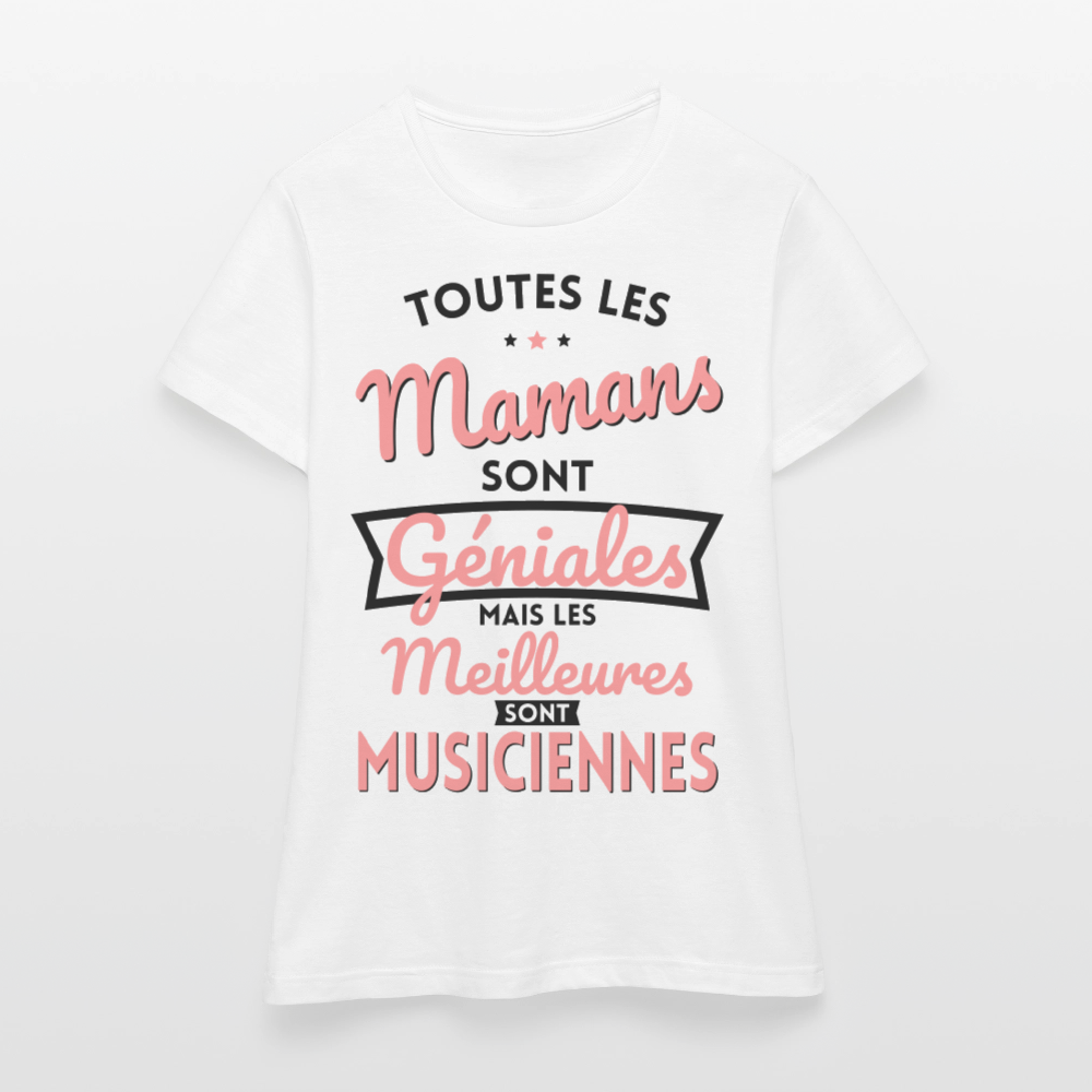 T-shirt Femme - Mamans géniales - Les meilleures sont musiciennes - blanc