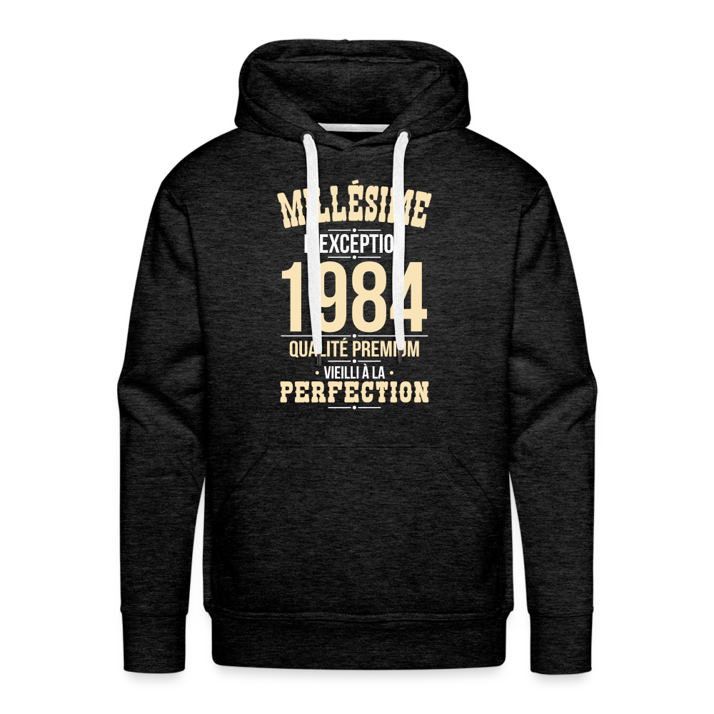 Sweat à capuche Premium Homme - Anniversaire 41 Ans - Millésime 1984 - charbon