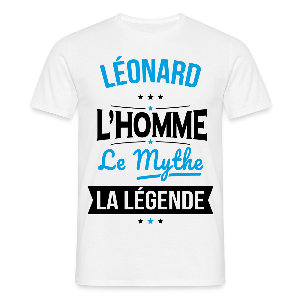 T-shirt Homme - Léonard - l'Homme - le Mythe - la Légende - blanc