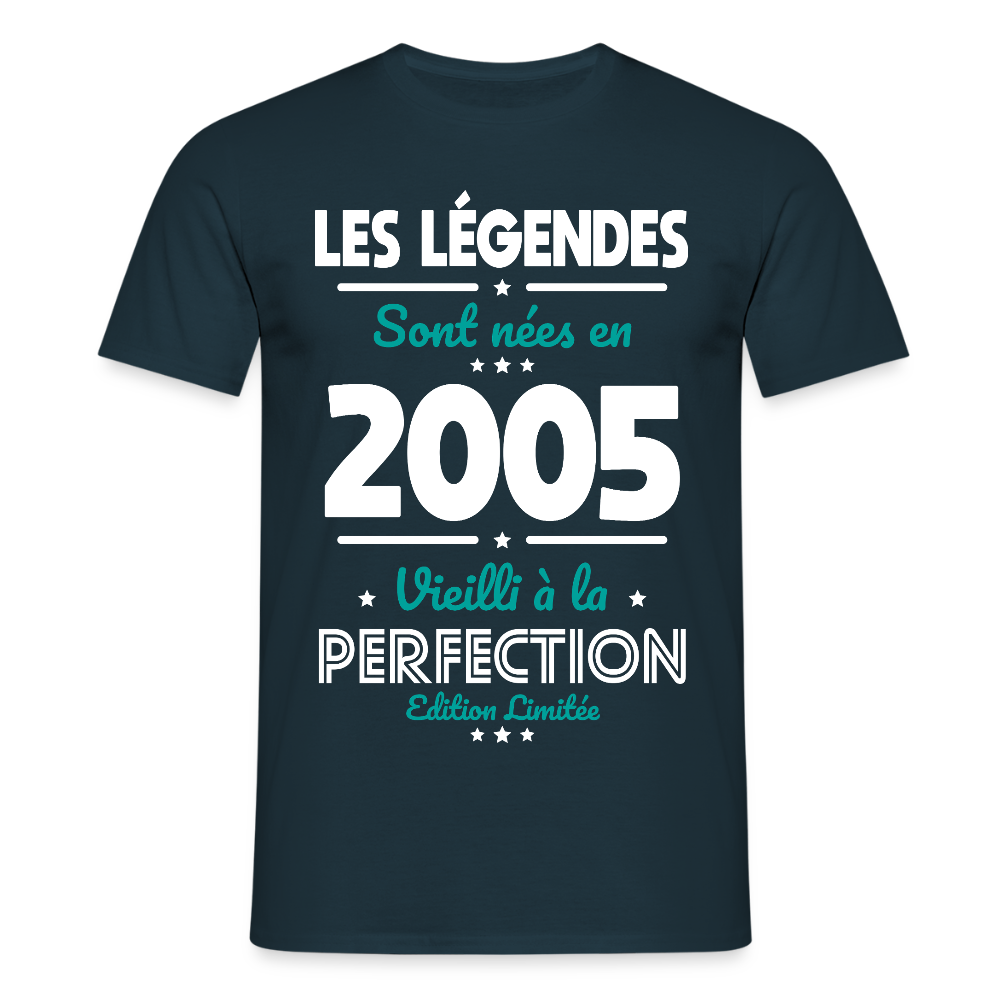 T-shirt Homme - Anniversaire 20 Ans - Les Légendes sont nées en 2005 - marine