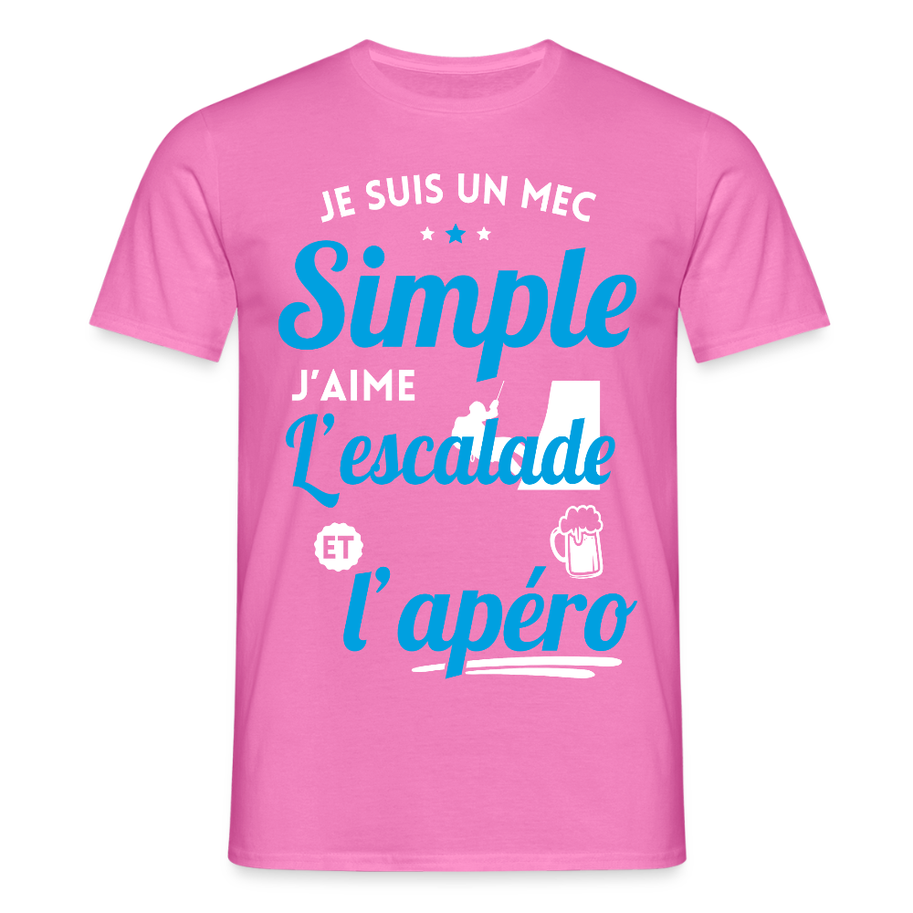 T-shirt Homme - J'aime l'escalade et l'apéro - rose