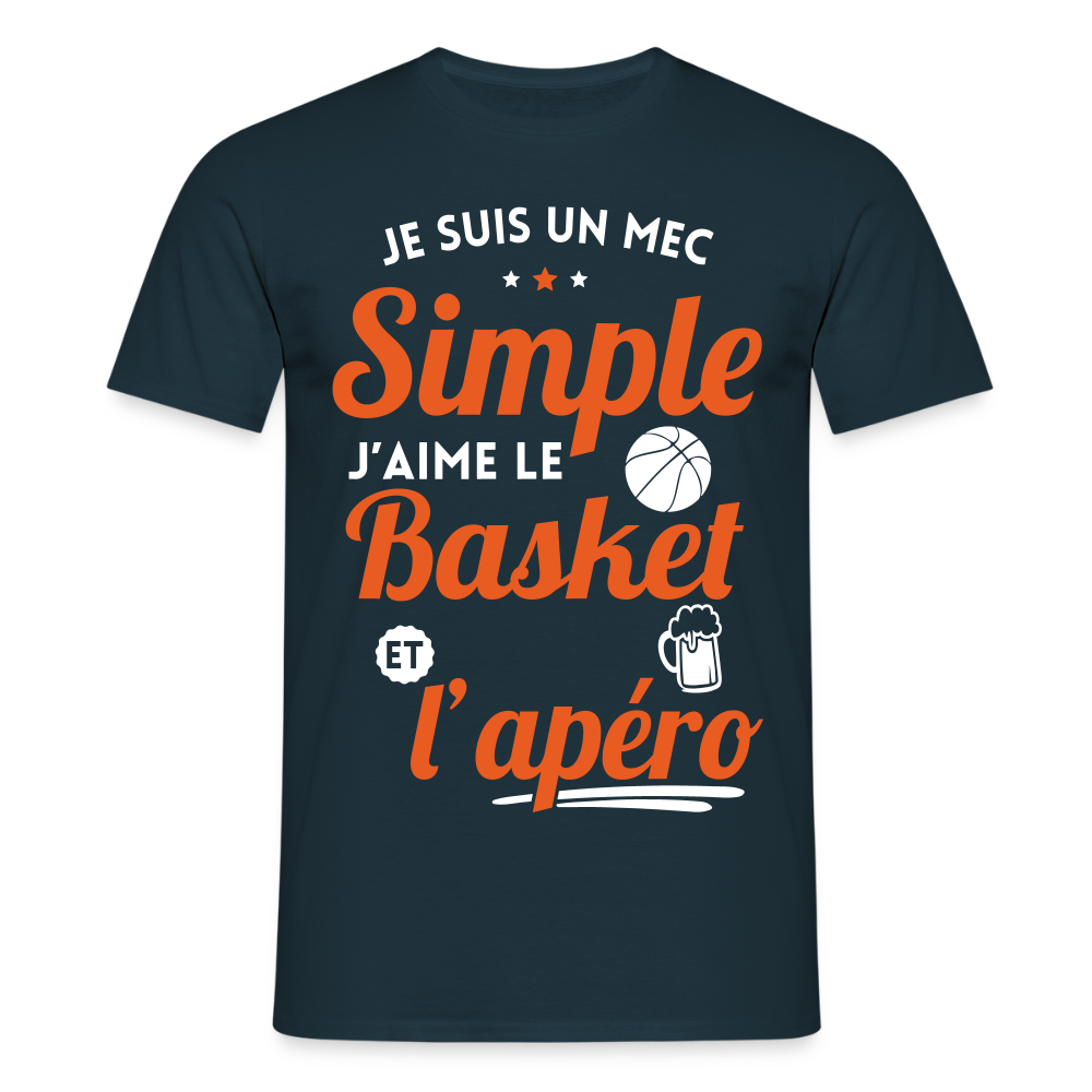 T-shirt Homme - J'aime le basket et l'apéro - marine