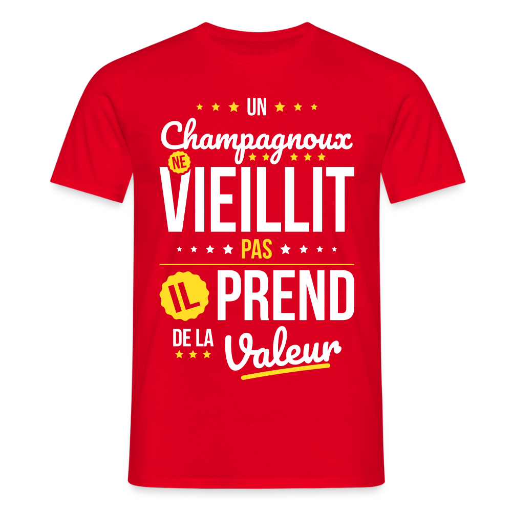 T-shirt Homme - Un Champagnoux ne vieillit pas - rouge