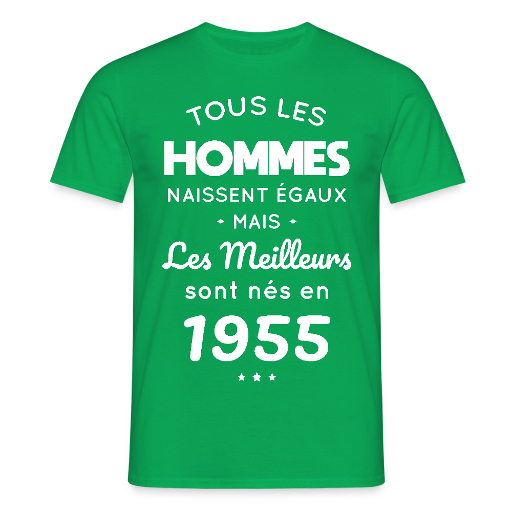 T-shirt Homme - Anniversaire 70 Ans - Les meilleurs sont nés en 1955 - vert