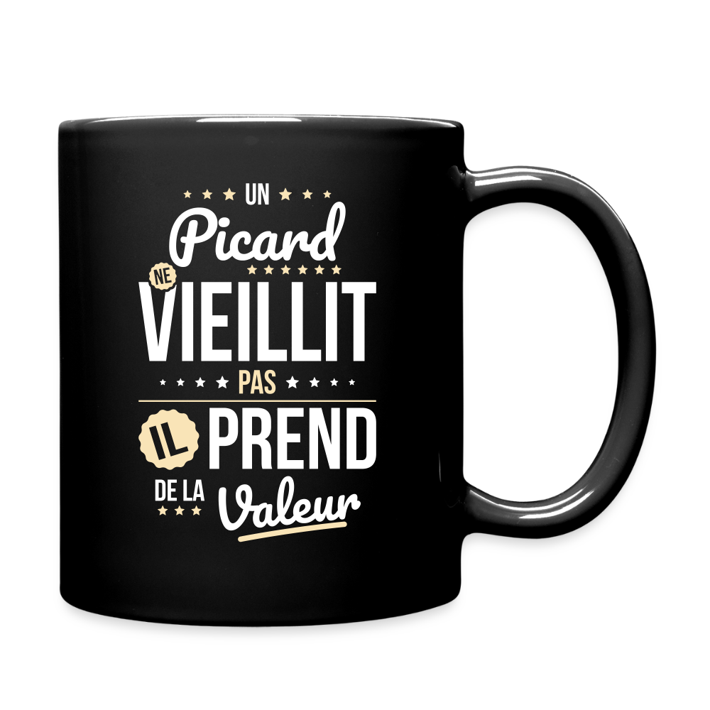 Mug uni - Un Picard ne vieillit pas - noir