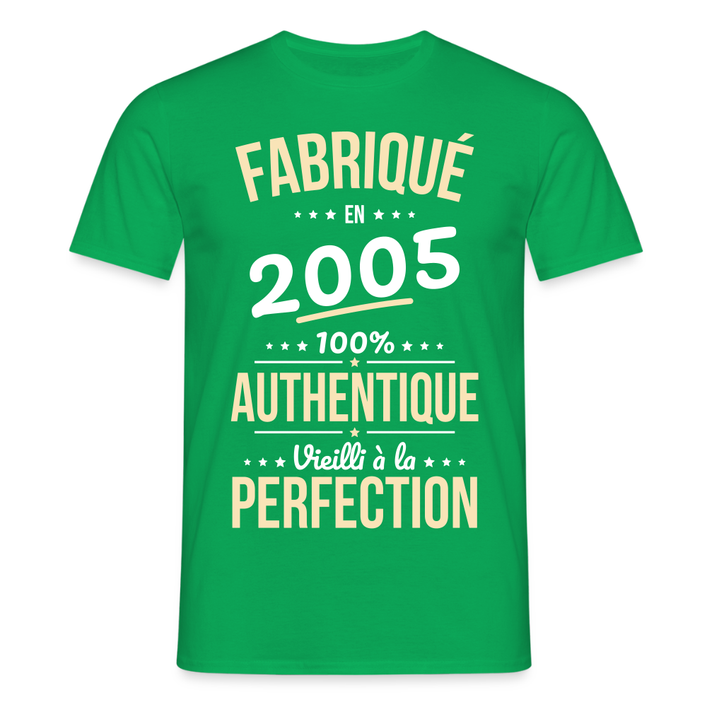 T-shirt Homme - Anniversaire 20 Ans - Fabriqué en 2005 - vert