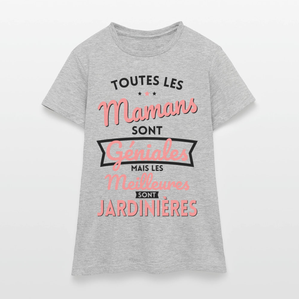 T-shirt Femme - Mamans géniales - Les meilleures sont jardinières - gris chiné