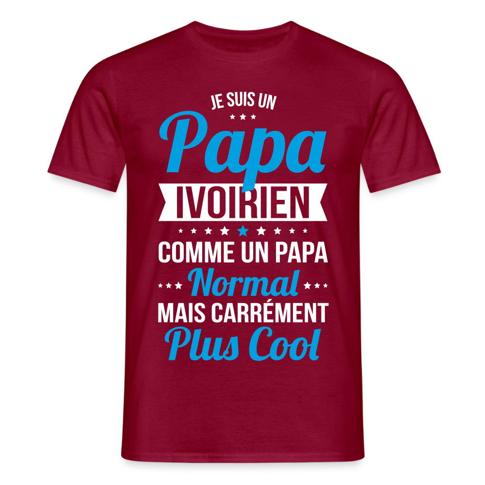 T-shirt Homme - Papa Ivoirien Plus Cool - rouge brique